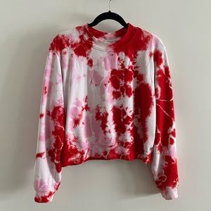 Cotton Citizen Women’s Red and Pink Tie Dye “Milan” Sweatshirt
